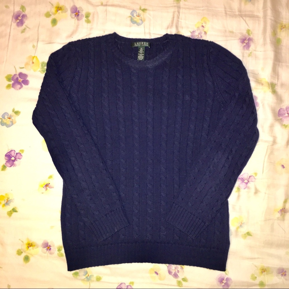 Lauren Ralph Lauren Navy Blue Cableknit Sweater